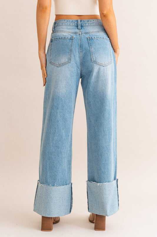 The Elise High Waisted Big Cuff Jeans