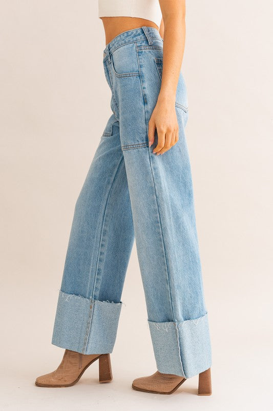 The Elise High Waisted Big Cuff Jeans