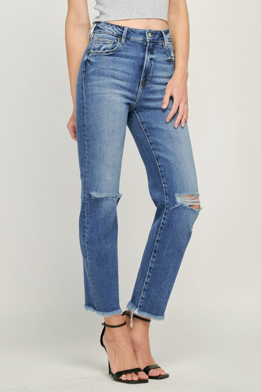 The Day Follows Night High Rise Straight Leg Jeans by Hidden