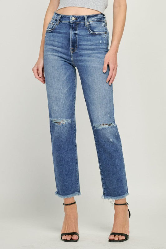 The Day Follows Night High Rise Straight Leg Jeans by Hidden