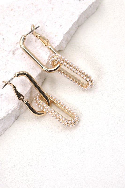 The Linked Pearl Drop Earrings