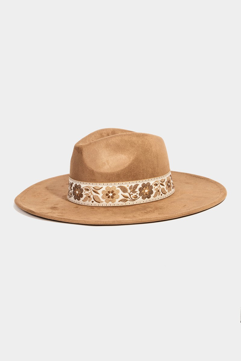 Flower Ribbon Ivory Fedora Hat