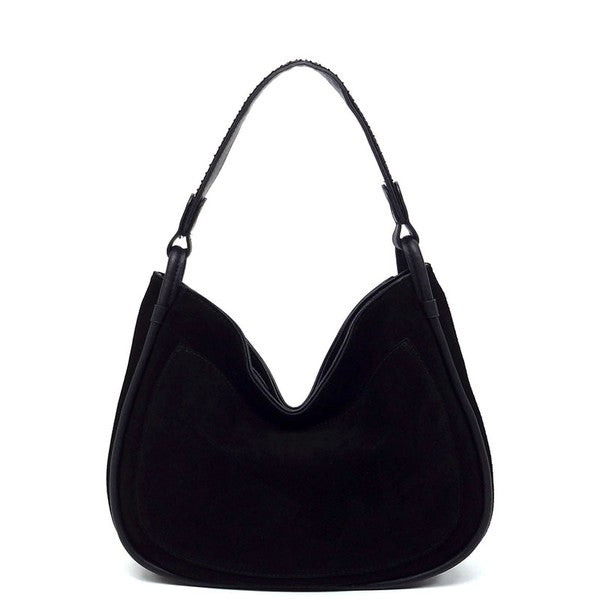 Genuine Suede Leather Hobo Shoulder Bag