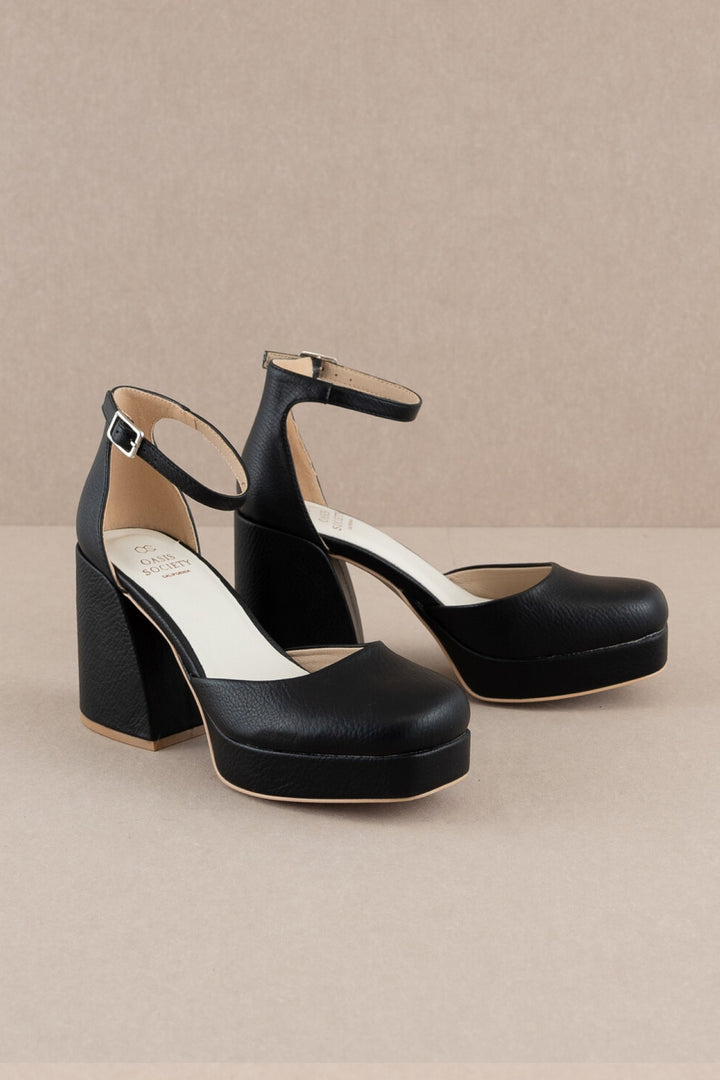 The Oslo Black Chunky Platform Mary Janes