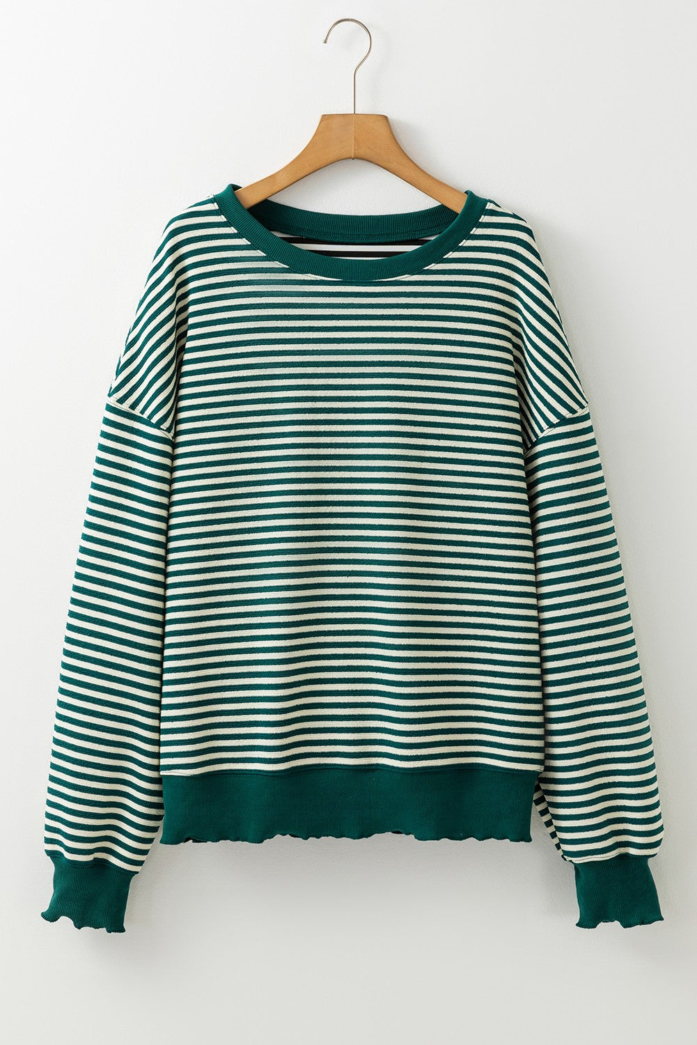 The Green With Envy Striped Oversized Pullover