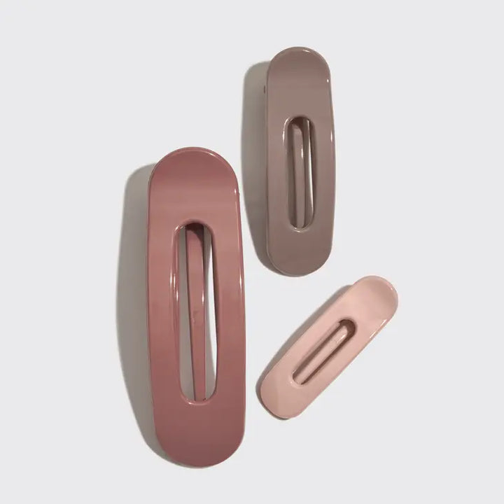 Terracotta 3-Piece Flat Lay Hair Claw Clip by Kitsch