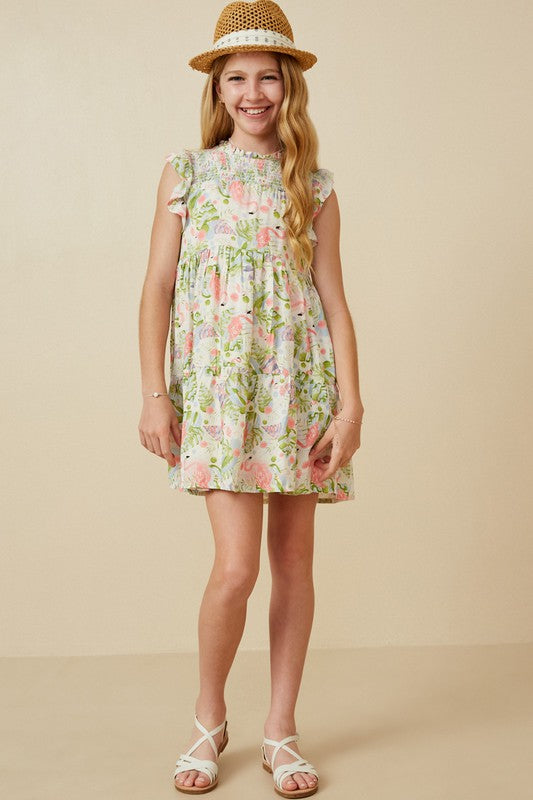 The Perfect Balance Girls Flamingo Print Dress