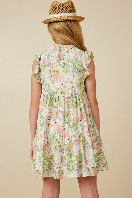 The Perfect Balance Girls Flamingo Print Dress