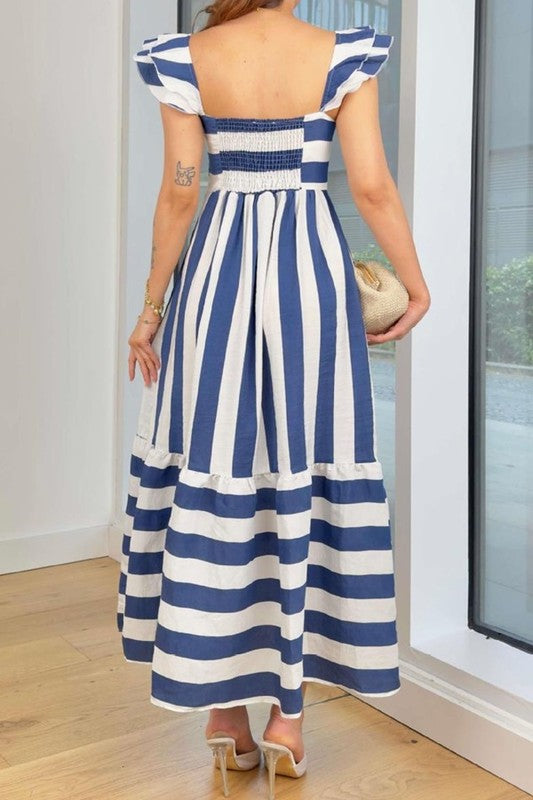 The Always Sharp Navy & White Stripe Maxi Dress