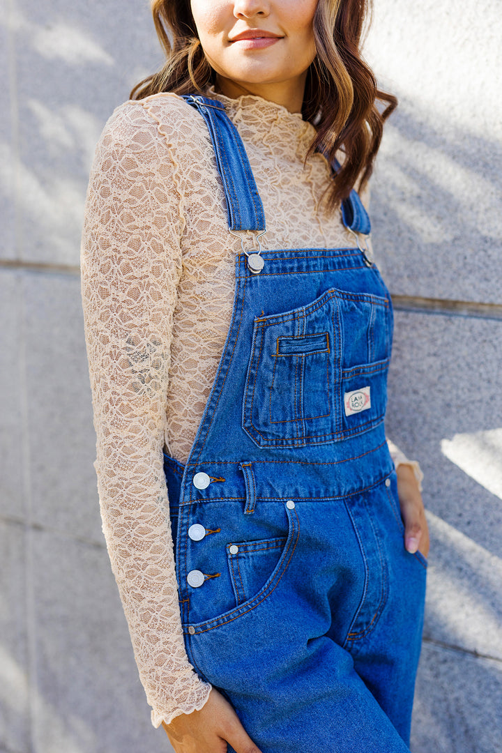 The 90's Medium Wash Utility Denim Twill Overalls