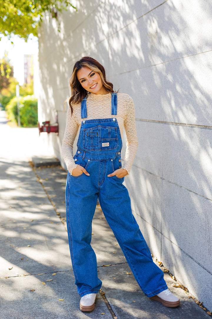 The 90's Medium Wash Utility Denim Twill Overalls