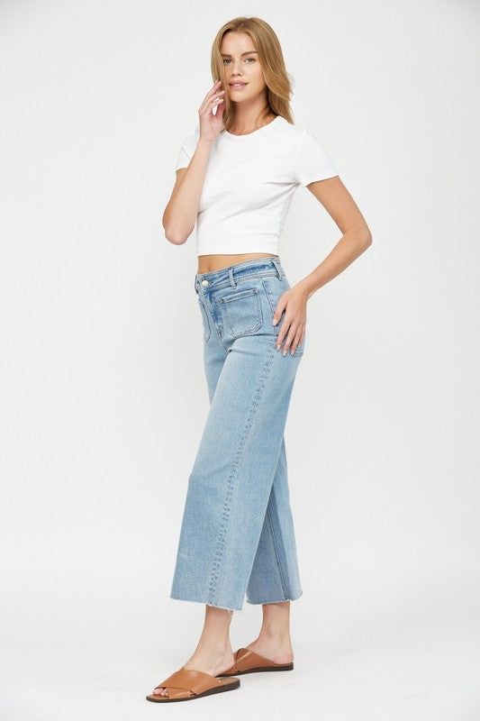 The Wisteria Lane Wide Leg Cropped Jeans