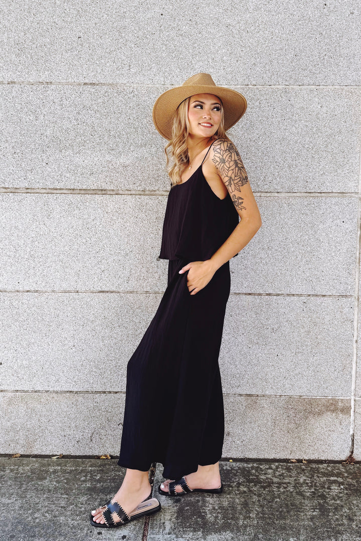 The Keep The Flow Black Jumpsuit