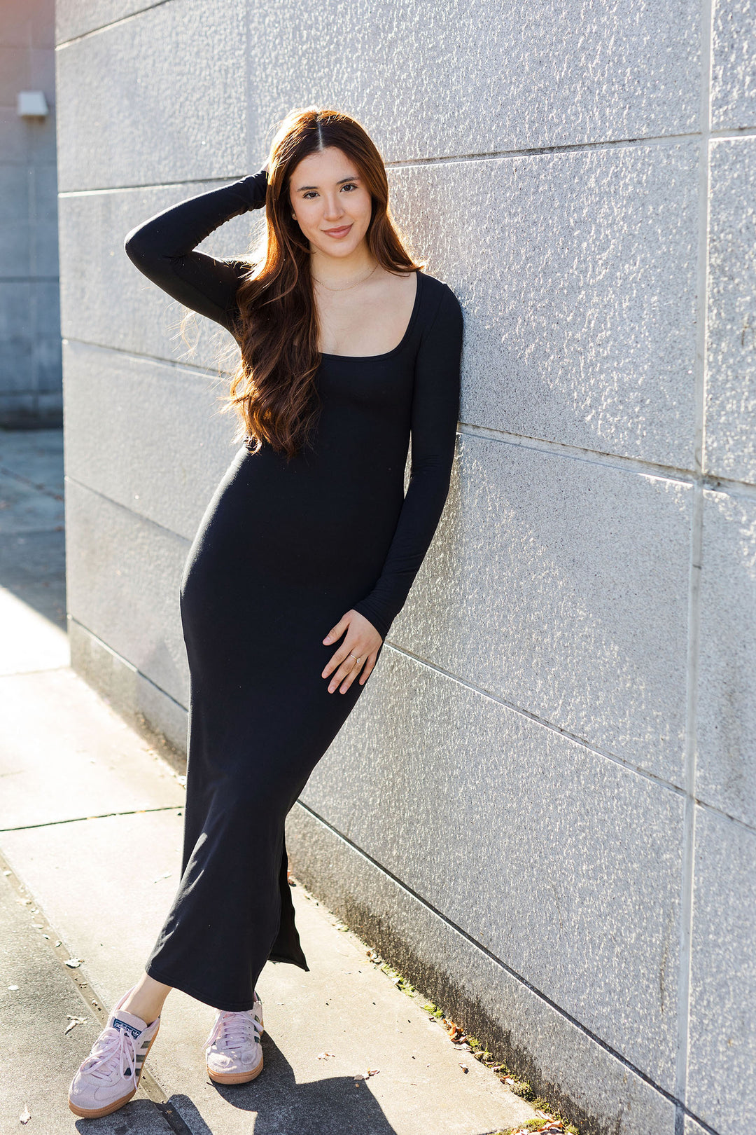 The All About You Black Soft Knit Longsleeve Bodycon Dress