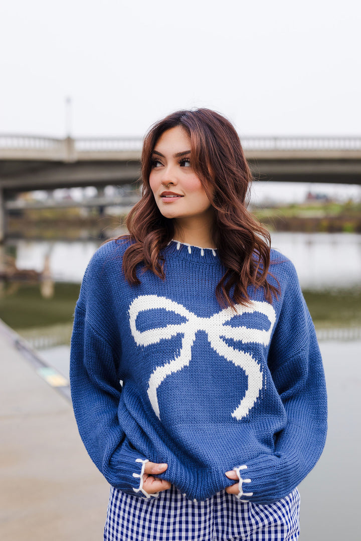 The Midnight Caller Bow Sweater Top