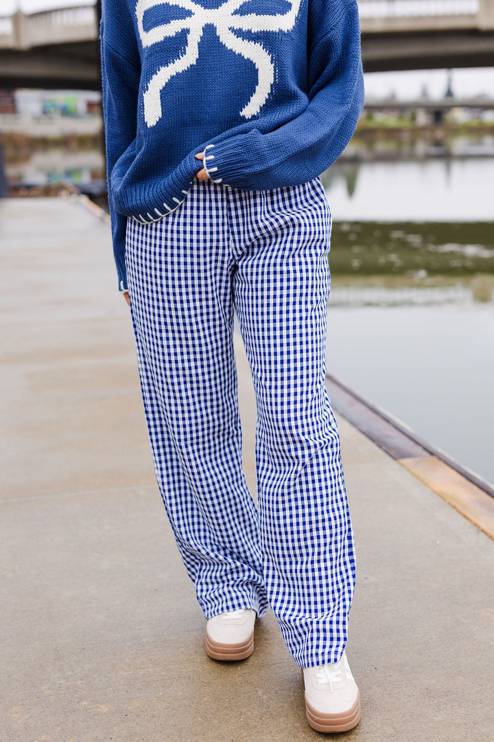 The Trending Blue Gingham Lounge Pants