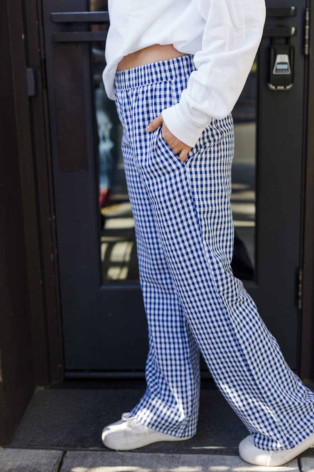 The Trending Blue Gingham Lounge Pants