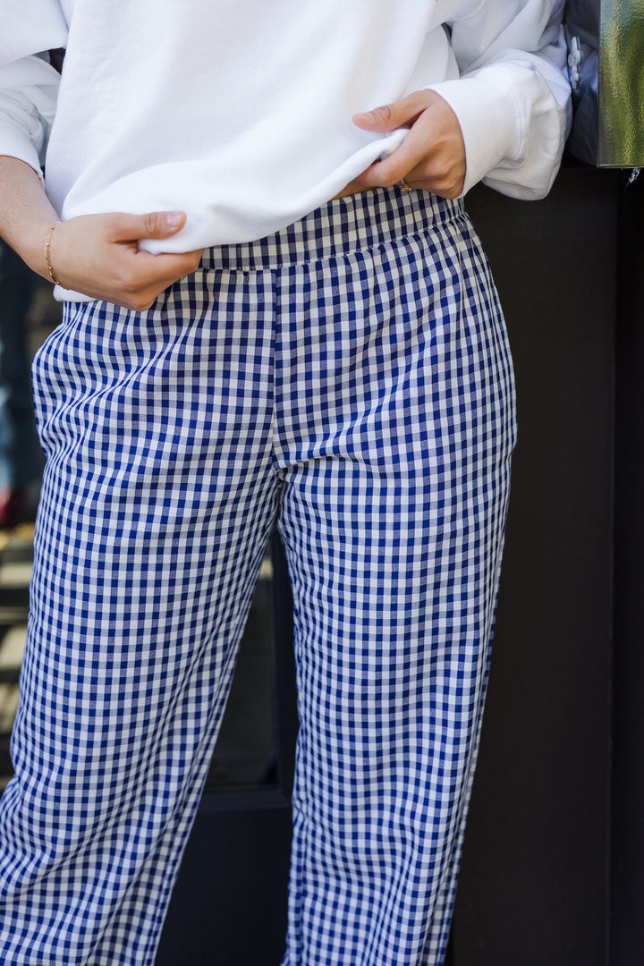 The Trending Blue Gingham Lounge Pants