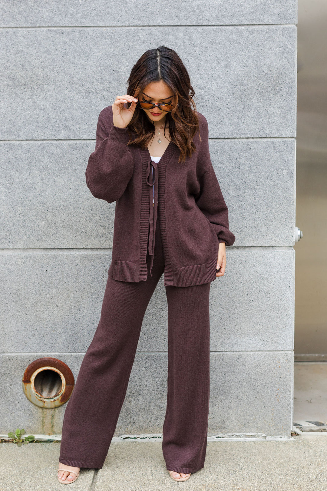 The Chocolate Therapy Oversized Cardigan & Pant Set