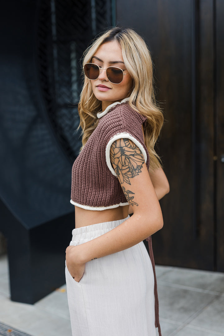 The Brown Sugar Open Back Sweater