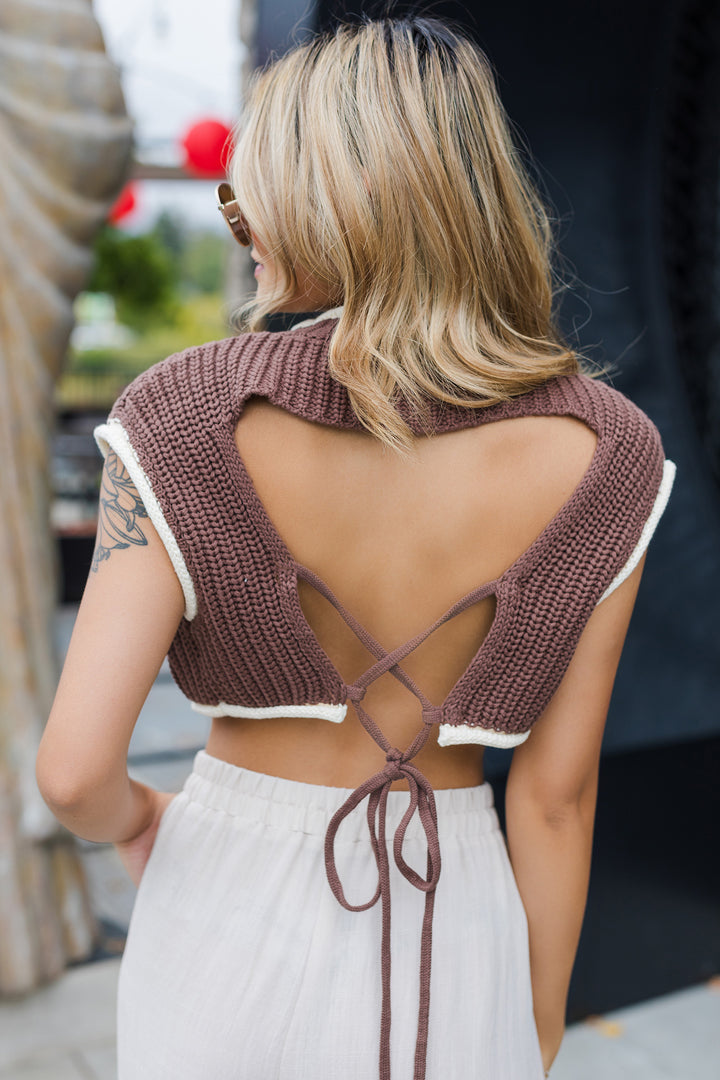 The Brown Sugar Open Back Sweater