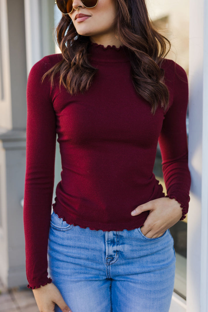 The Layer It Up Mock Neck Long Sleeve Top