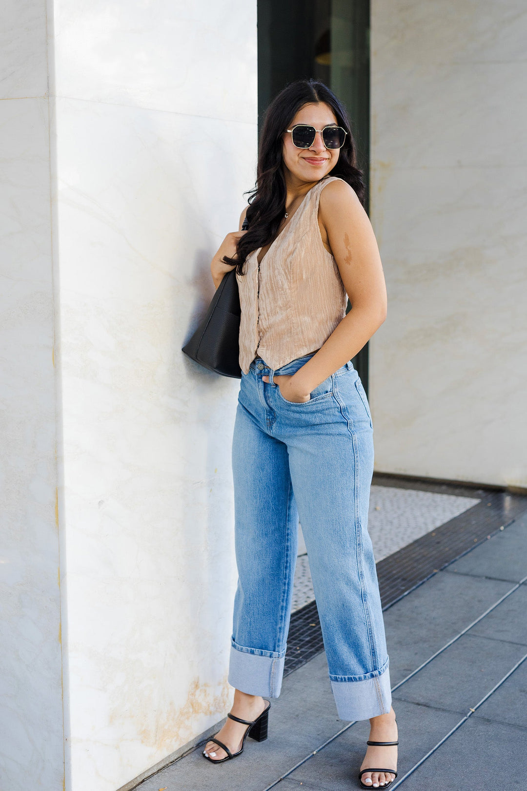 The Popping Champagne Velvet Vest