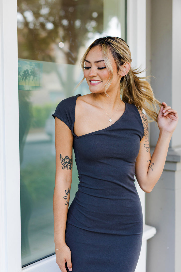 The Final Cut Charcoal Midi Dress