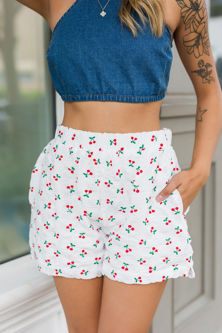 The Cherry On Top Printed Shorts