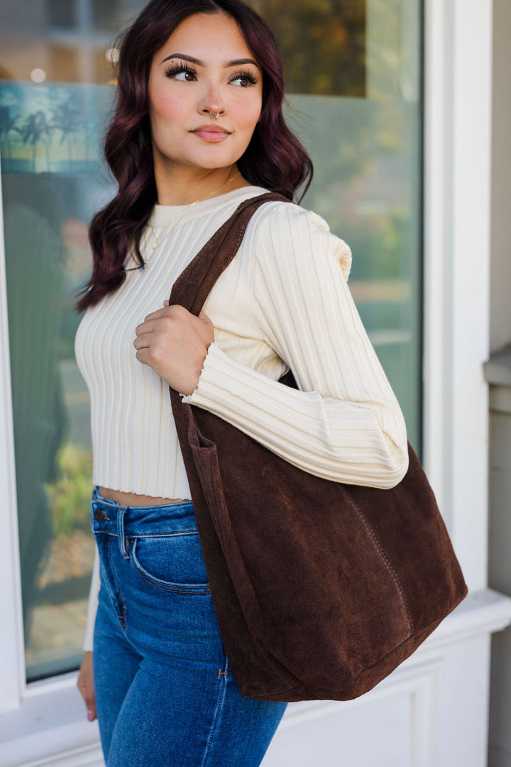 The Gianna Suede Leather Shoulder Bag