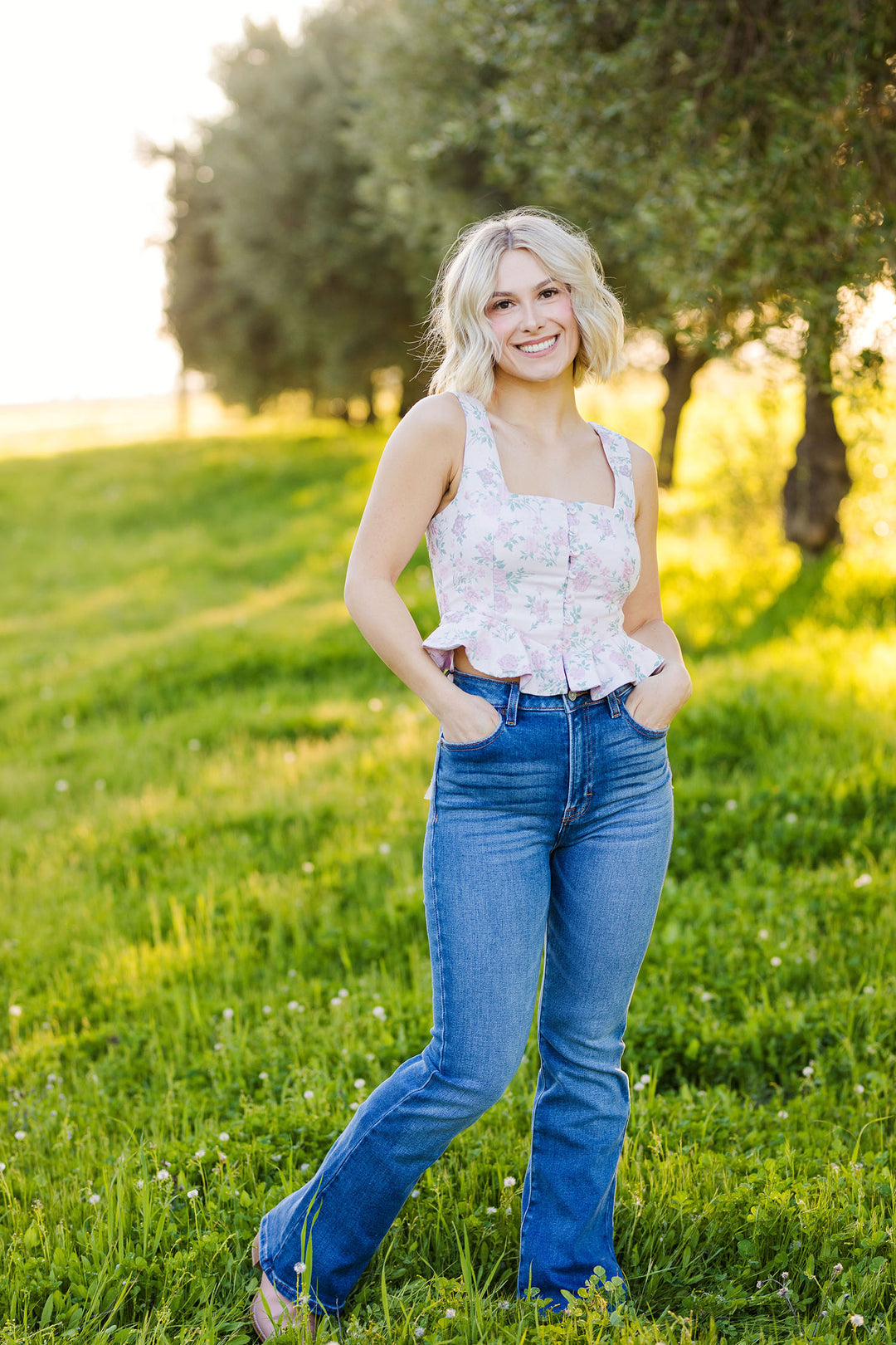 The Pretty In Pink Floral Jacquard Peplum Top