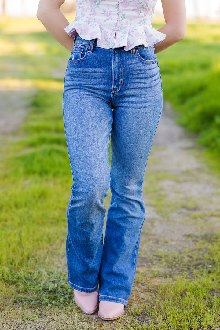 The Sienna Medium Wash Classic Flare Jeans