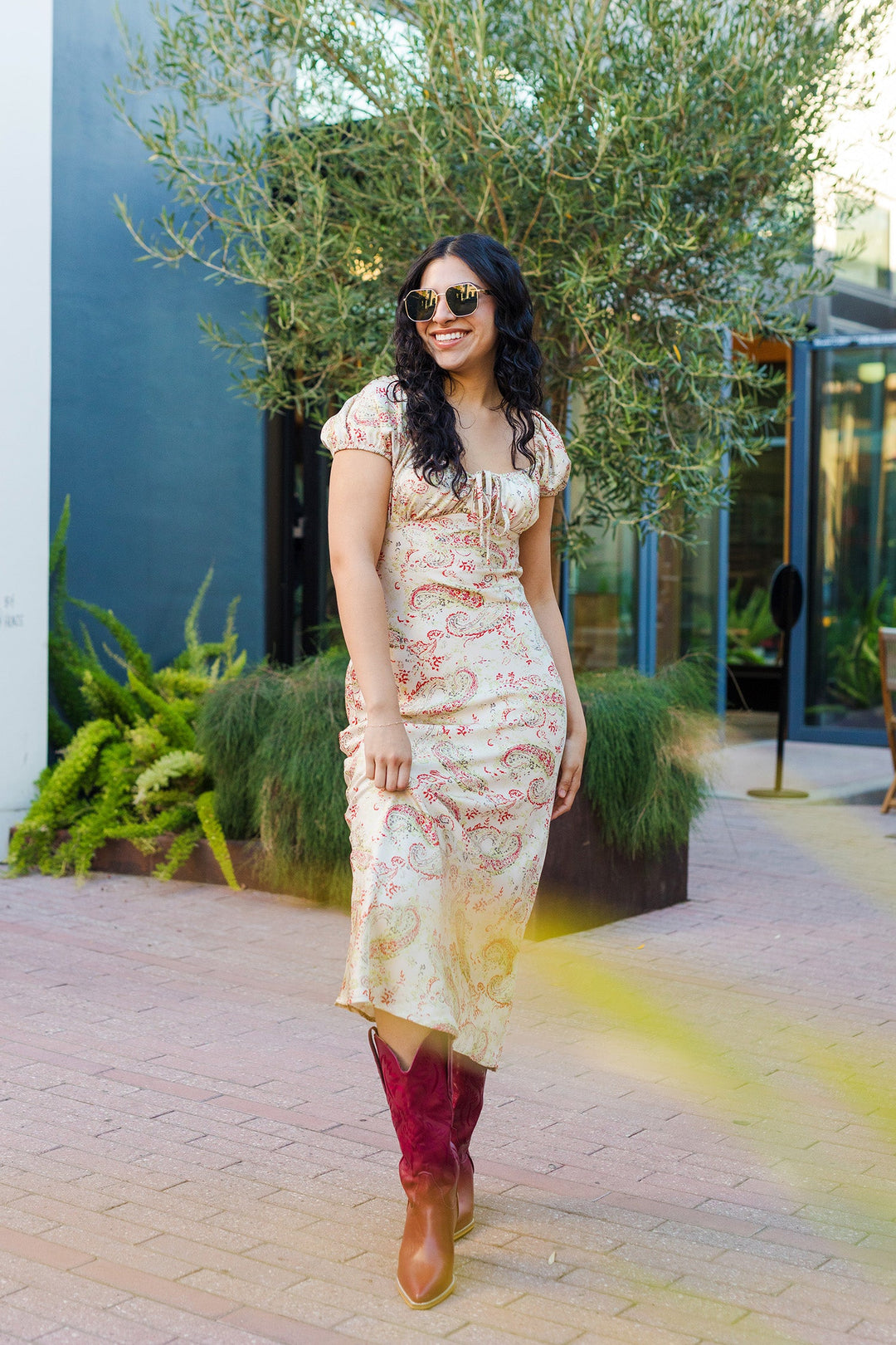 The Paisley Underground Satin Maxi Dress