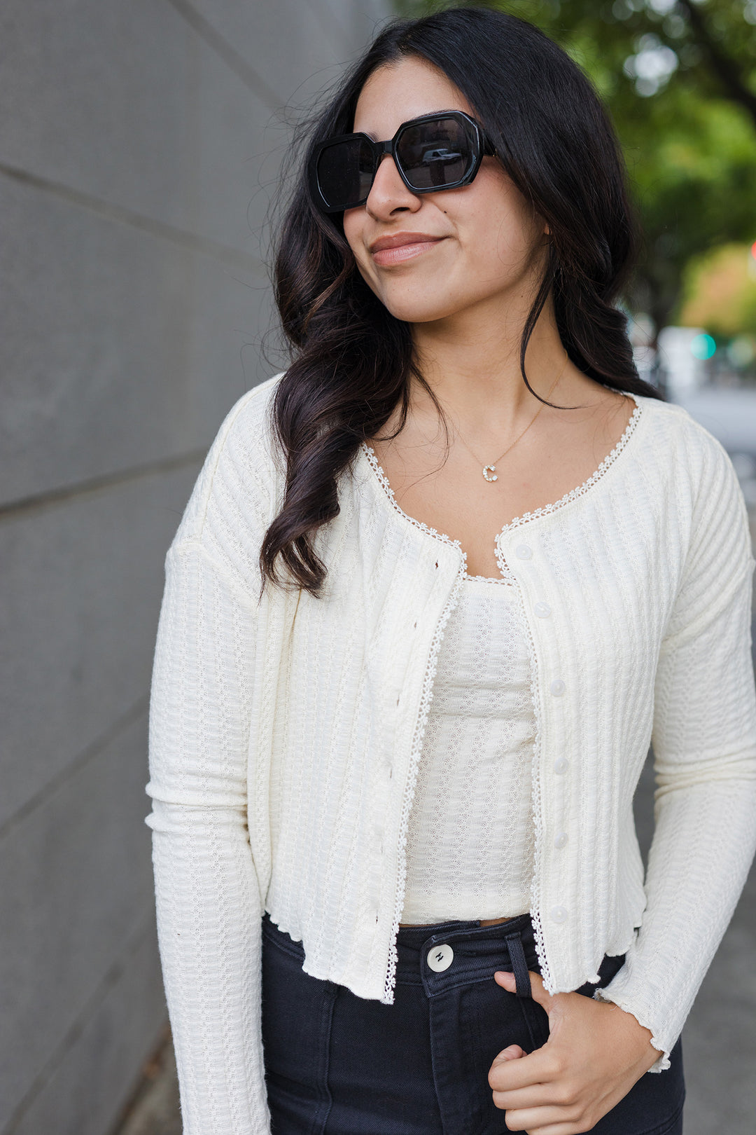 The Dream Scene Ivory Knit Cardigan