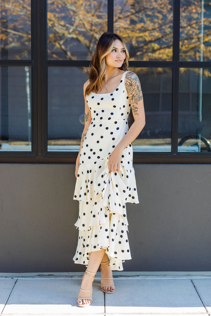 The Miss Me Yet Polka Dot Midi Dress