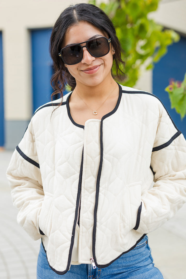 The American Pearl Ivory Quilted Jacket