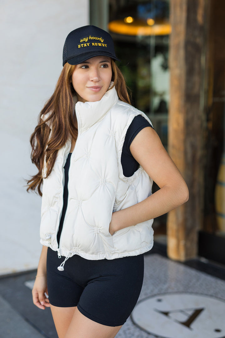 The Cool Intentions Cropped Puffer Vest