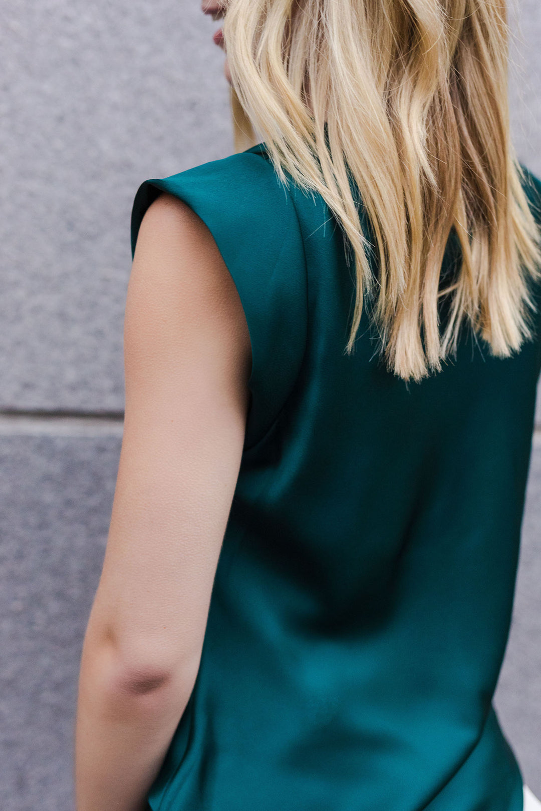 The Countdown To Midnight Green Satin Top