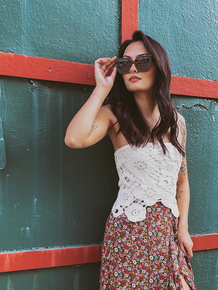 The Jolene Floral Crochet Tube Top