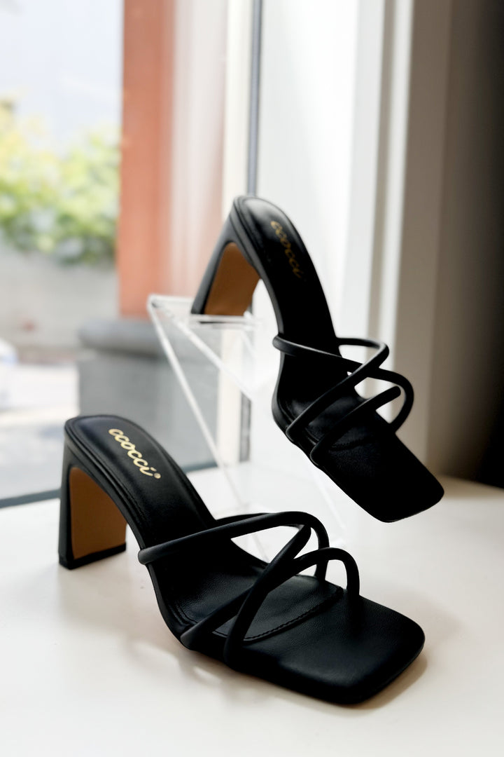 The Casino Night Black Strappy Heels