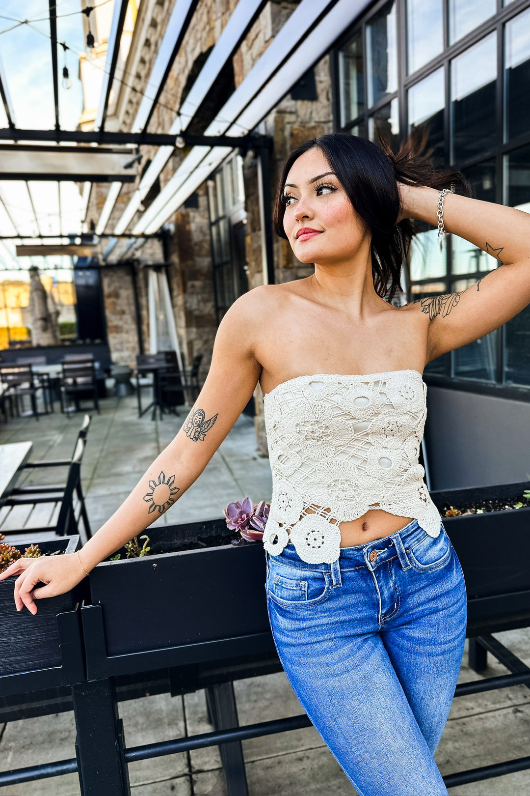 The Jolene Floral Crochet Tube Top