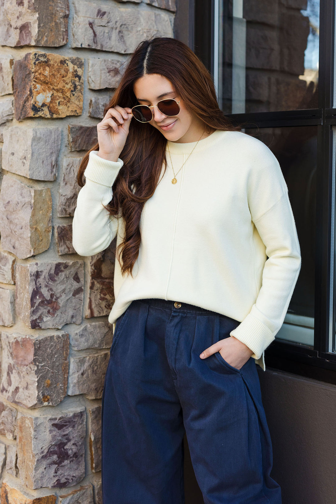 The Farmers Market Cream Soft Knit Sweater