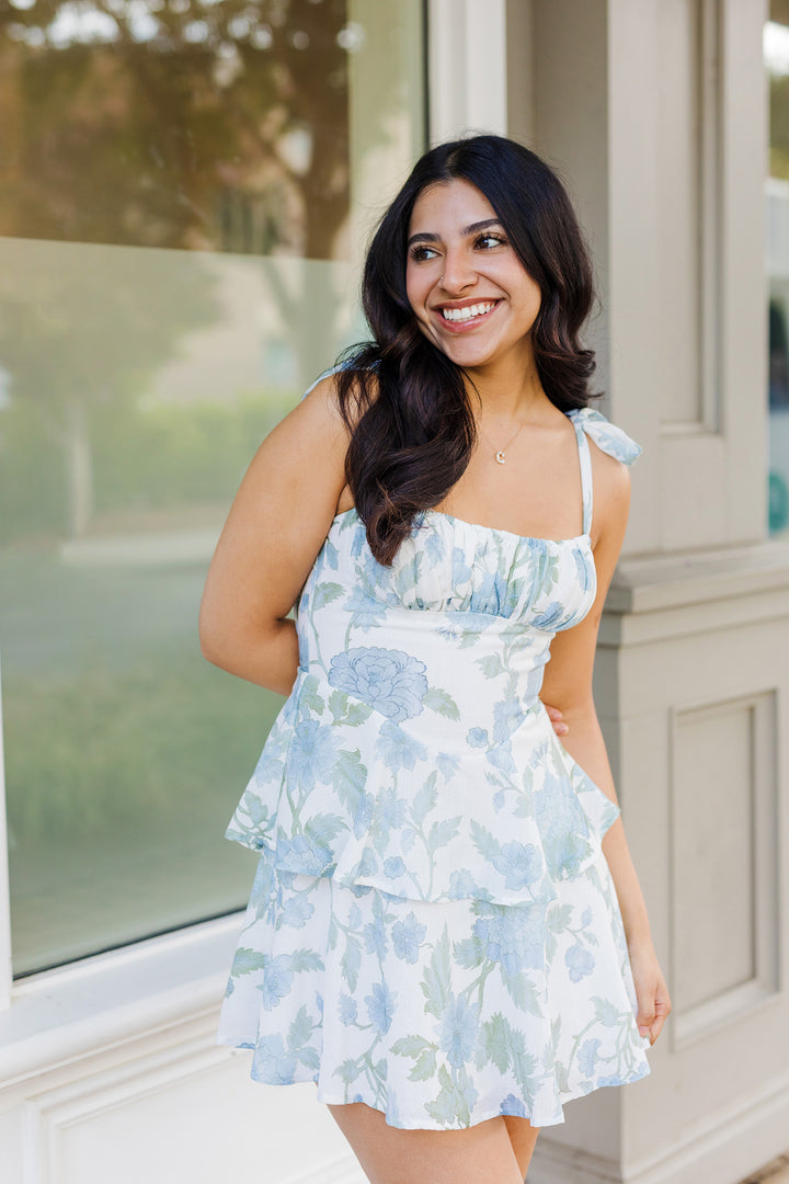 The Serendipity Blue Floral Mini Dress