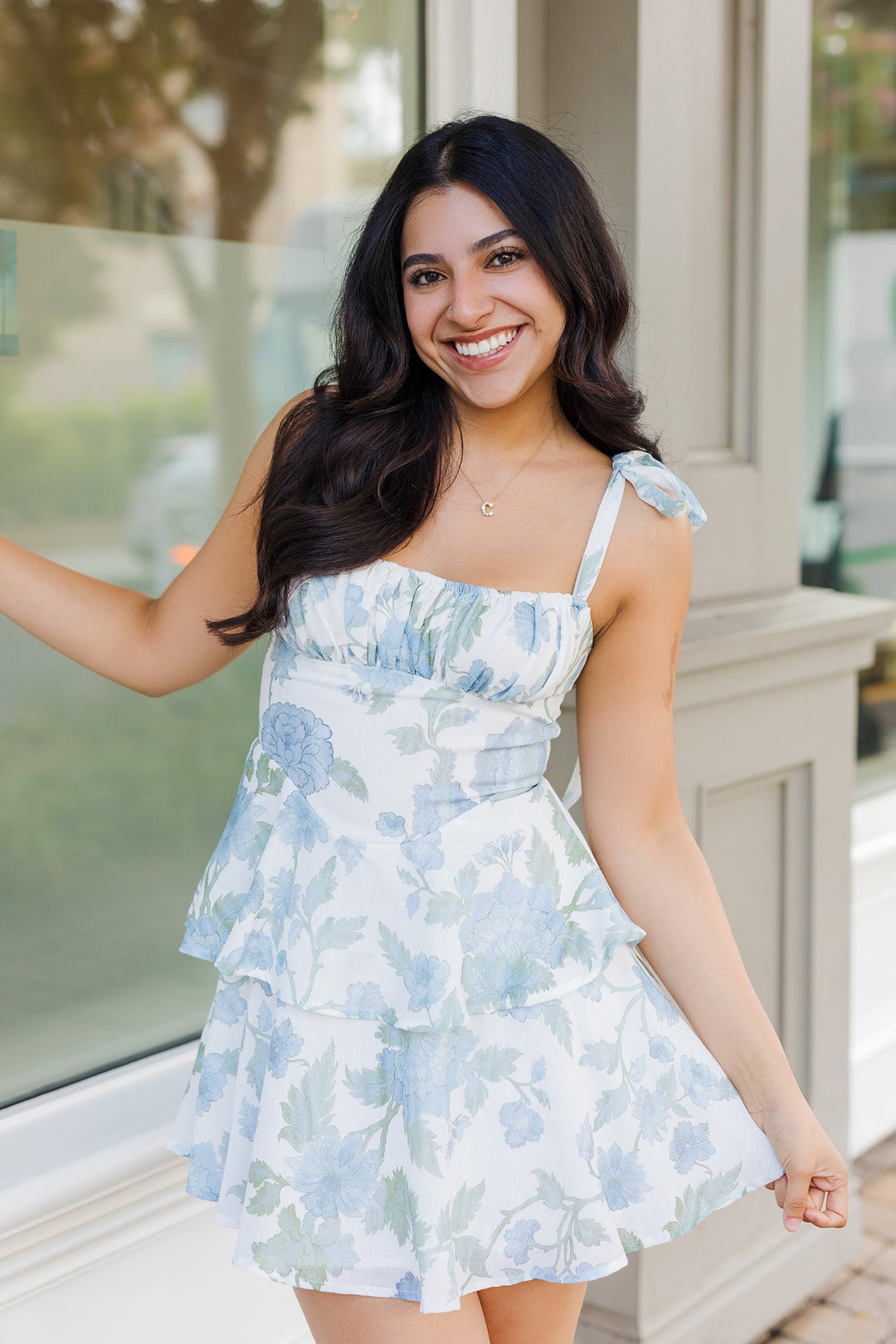 The Serendipity Blue Floral Mini Dress