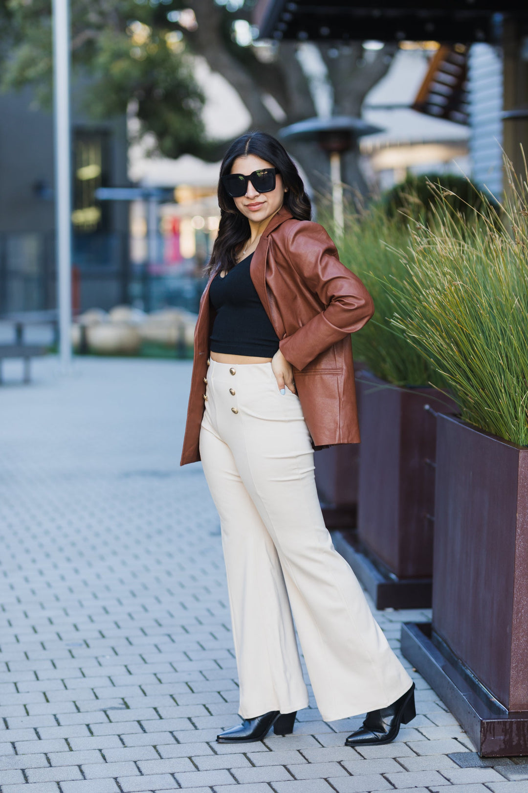 The Sail Away High Waist Button Trousers