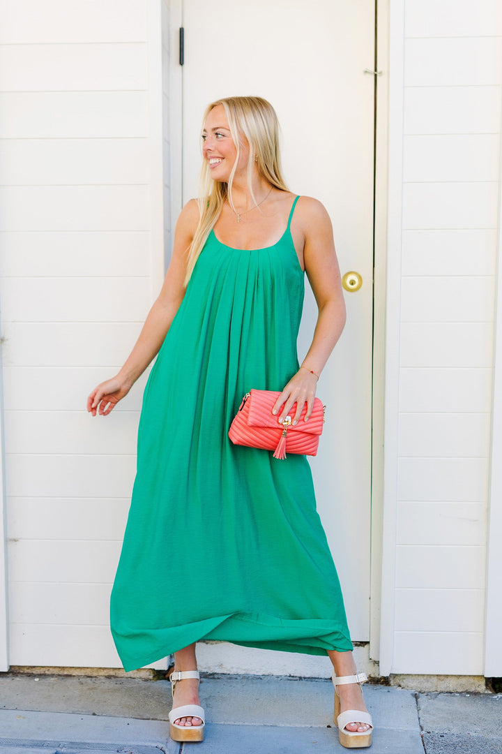 The Brighter Days Kelly Green Maxi Dress