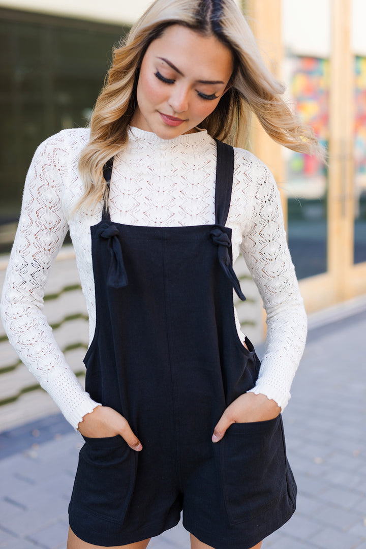 The Little Black Book Overall Rompers