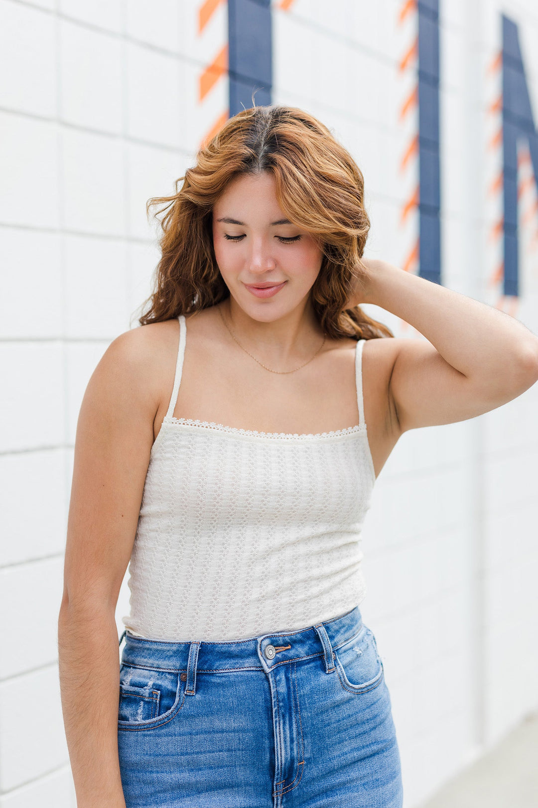 The Dream Scene Ivory Knit Cami Top