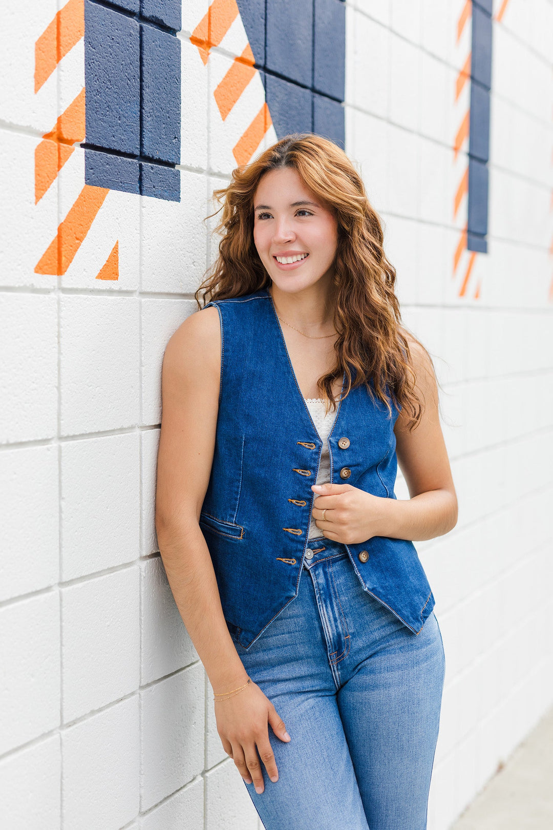 The Go West Dark Wash Denim Vest