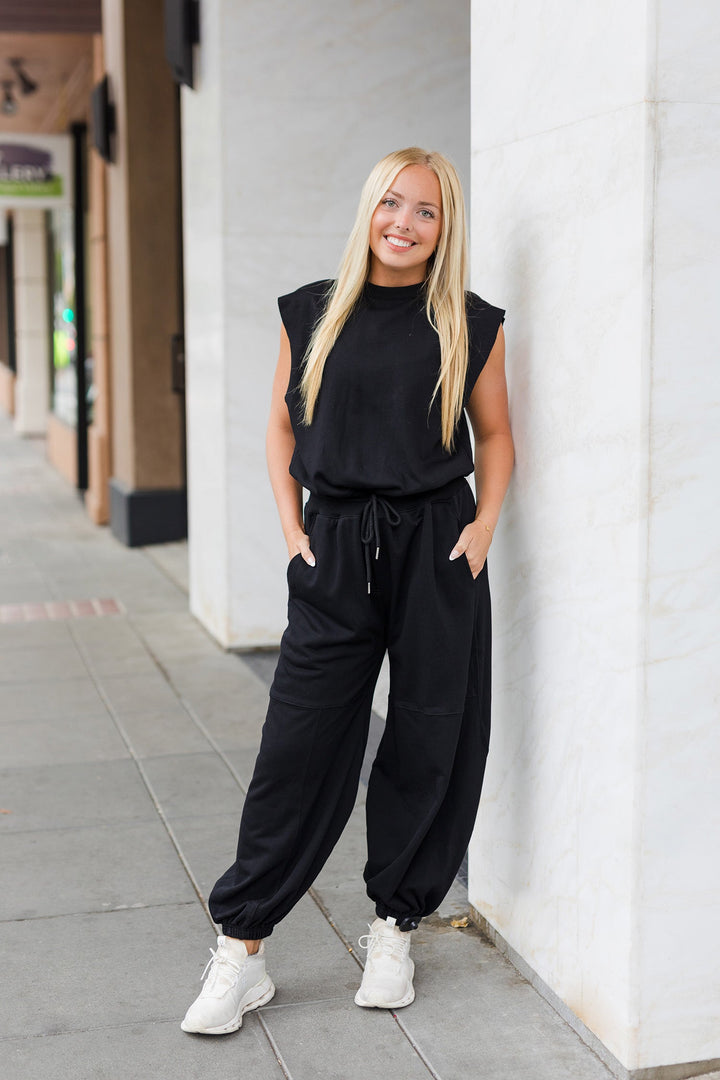 The Around The Way Black Jumpsuit